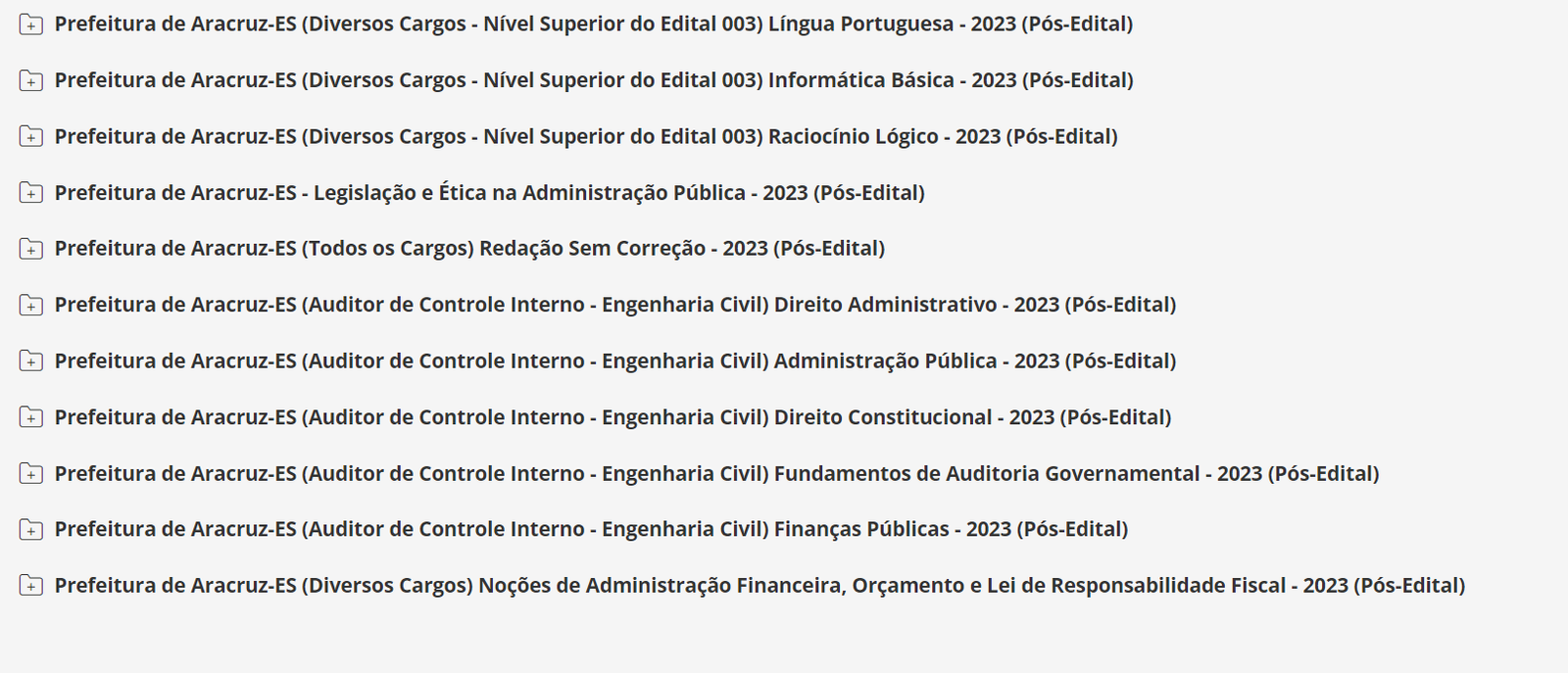 Prefeitura de Aracruz-ES (Auditor de Controle Interno - Engenharia Civil) Pacote - 2023 (Pós-Edital)