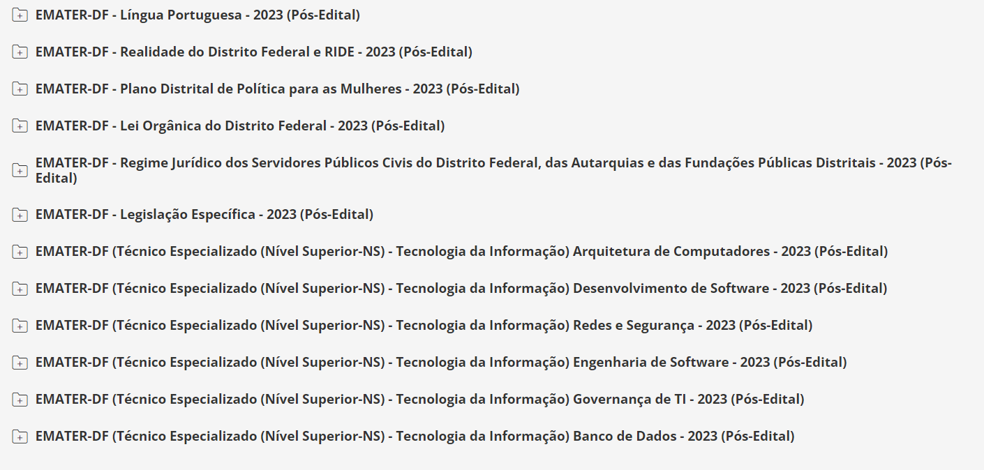 EMATER-DF (Técnico Especializado (Nível Superior-NS) - Tecnologia da Informação) Pacote - 2023 (Pós-Edital)