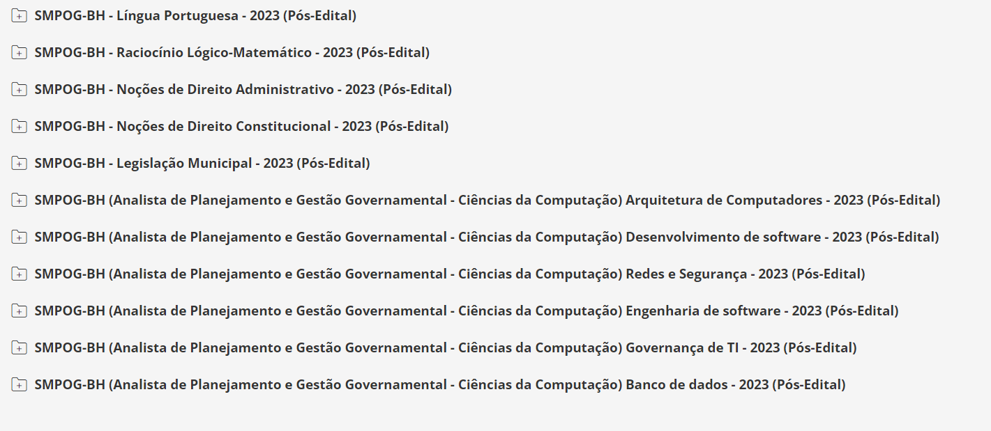 SMPOG-BH (Analista de Planejamento e Gestão Governamental - Ciências da Computação) Pacote - 2023 (Pós-Edital)
