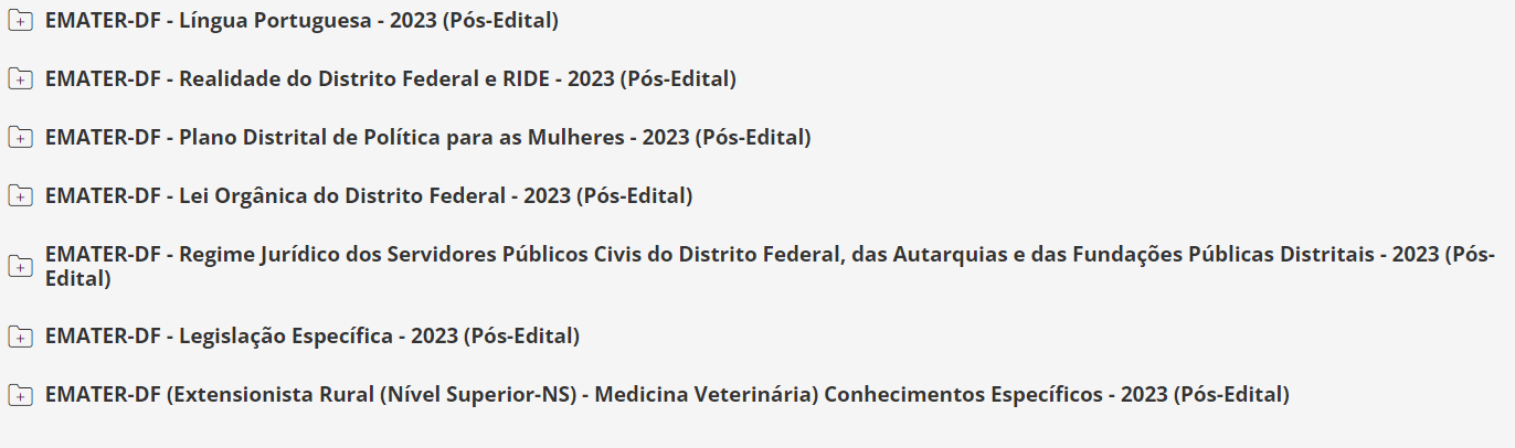 EMATER-DF (Extensionista Rural (Nível Superior-NS) - Medicina Veterinária) Pacote - 2023 (Pós-Edital)