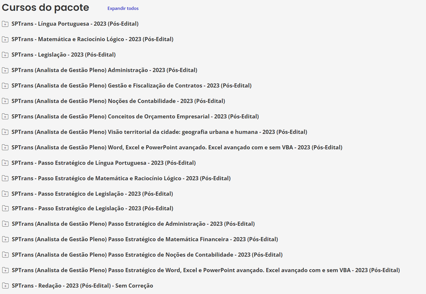 SPTrans (Analista de Gestão Pleno) 2023