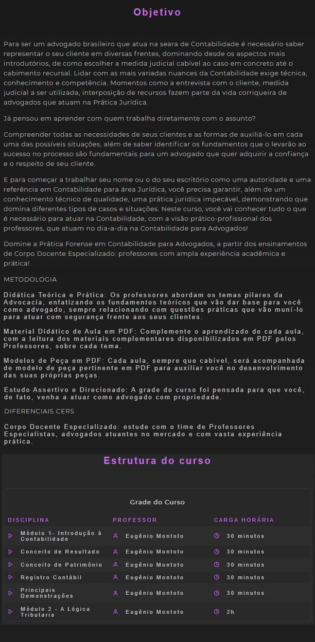 Prática em Contabilidade para Advogados (CERS 2023)