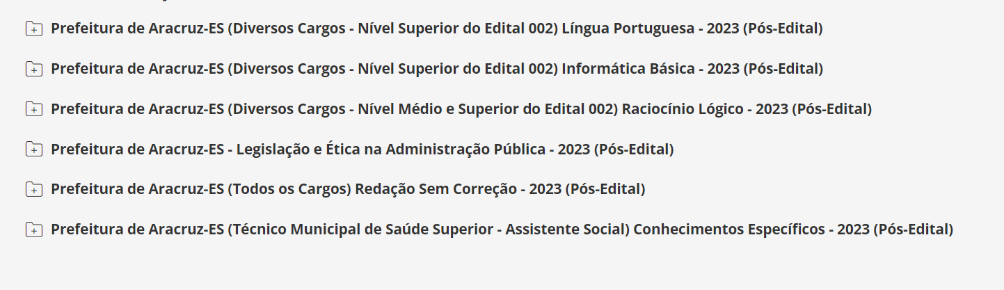 Prefeitura de Aracruz-ES (Técnico Municipal de Saúde Superior - Assistente Social) Pacote - 2023 (Pós-Edital)