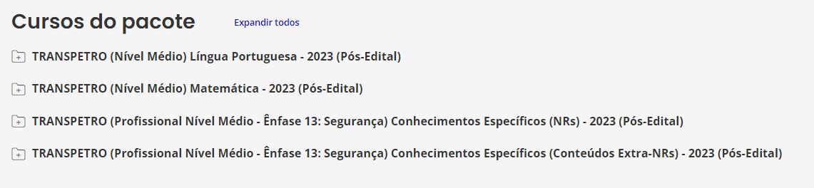 TRANSPETRO (Profissional Nível Médio - Ênfase 13: Segurança) Pacote - 2023 (Pós-Edital)