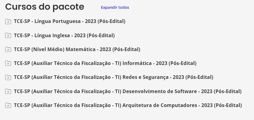 TCE-SP (Auxiliar Técnico da Fiscalização - TI) Pacote - 2023 (Pós-Edital)