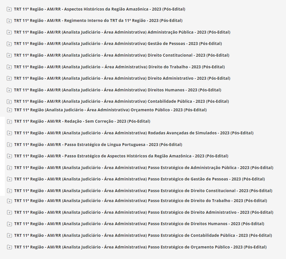 TRT 11ª Região - AM/RR (Analista Judiciário - Área Administrativa) Pacotaço - Pacote Teórico + Pacote Passo Estratégico - 2023 (Pós-Edital)