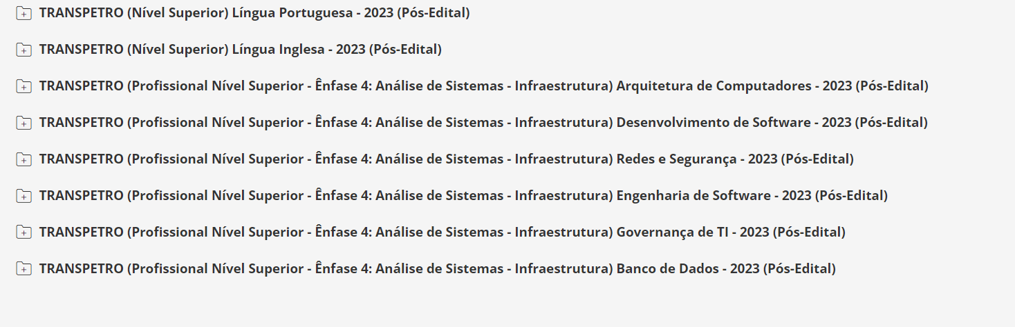 TRANSPETRO (Profissional Nível Superior - Ênfase 4: Análise de Sistemas - Infraestrutura) Pacote - 2023 (Pós-Edital)