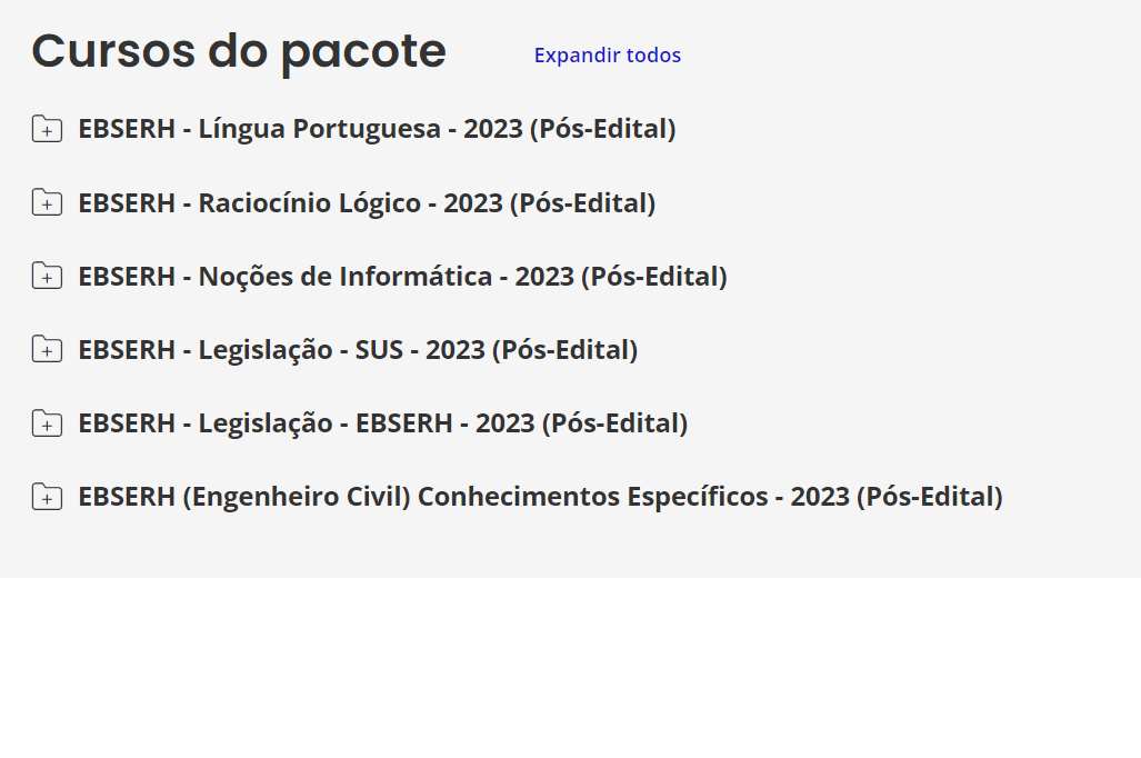 EBSERH (Engenheiro Civil) Pacote - 2023 (Pós-Edital)