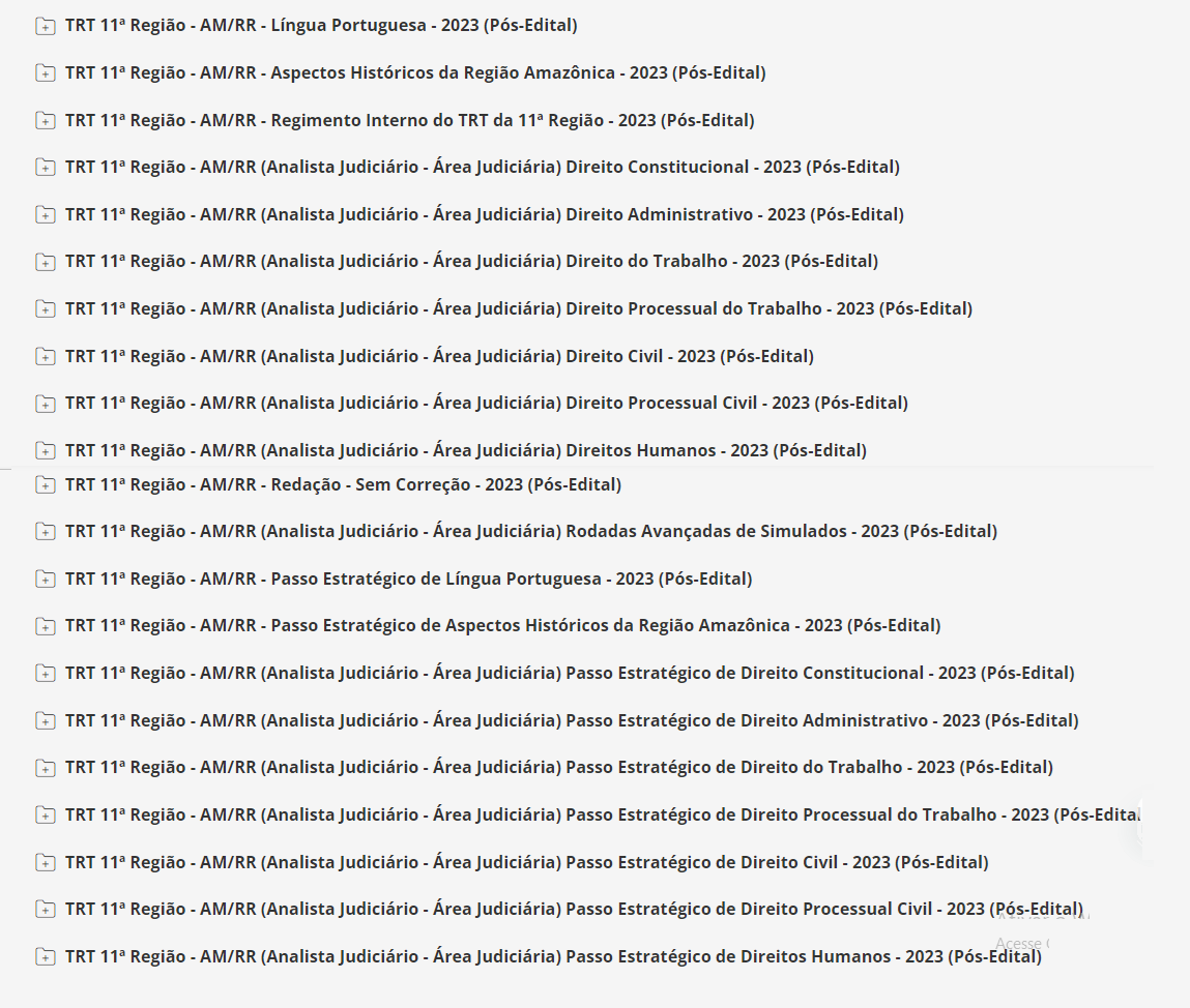 TRT 11ª Região - AM/RR (Analista Judiciário - Área Judiciária) Pacotaço