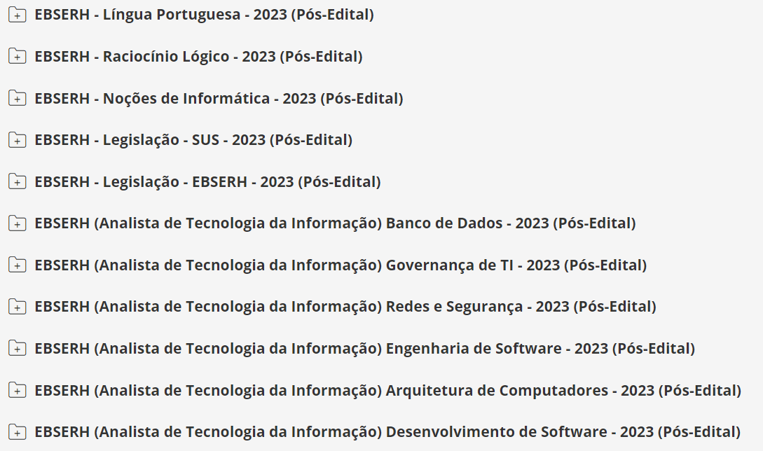 EBSERH (Analista de Tecnologia da Informação) Pacote - 2023 (Pós-Edital)