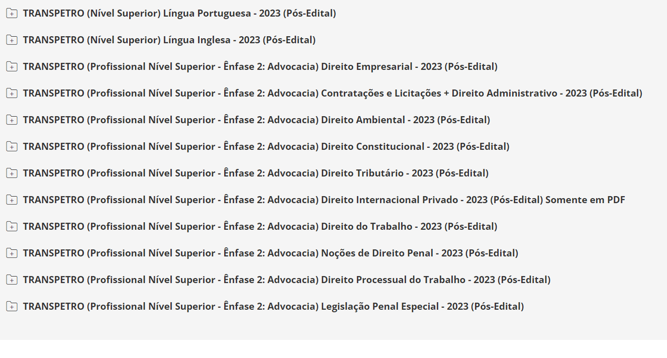 TRANSPETRO (Profissional Nível Superior - Ênfase 2: Advocacia) Pacote - 2023 (Pós-Edital)
