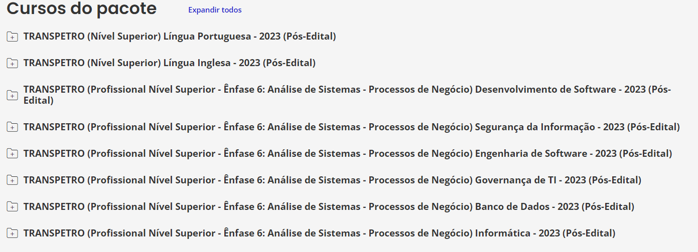 TRANSPETRO (Profissional Nível Superior - Ênfase 6: Análise de Sistemas - Processos de Negócio) Pacote - 2023 (Pós-Edital)
