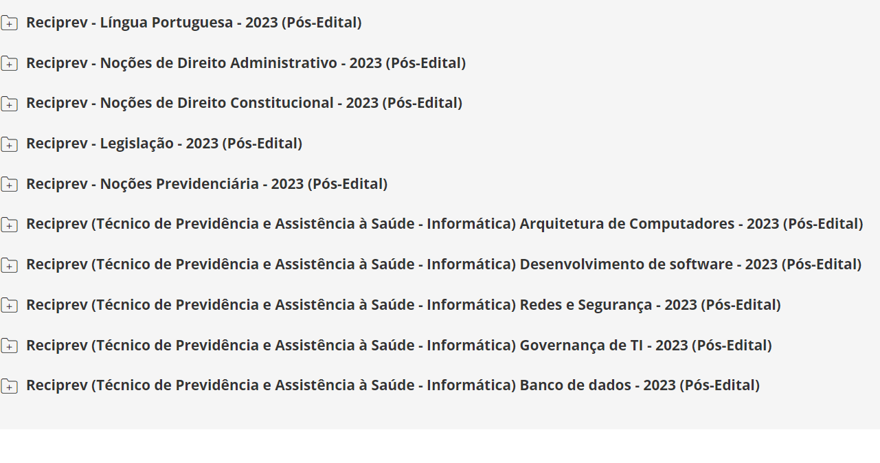 Reciprev (Técnico de Previdência e Assistência à Saúde - Informática) Pacote - 2023 (Pós-Edital)
