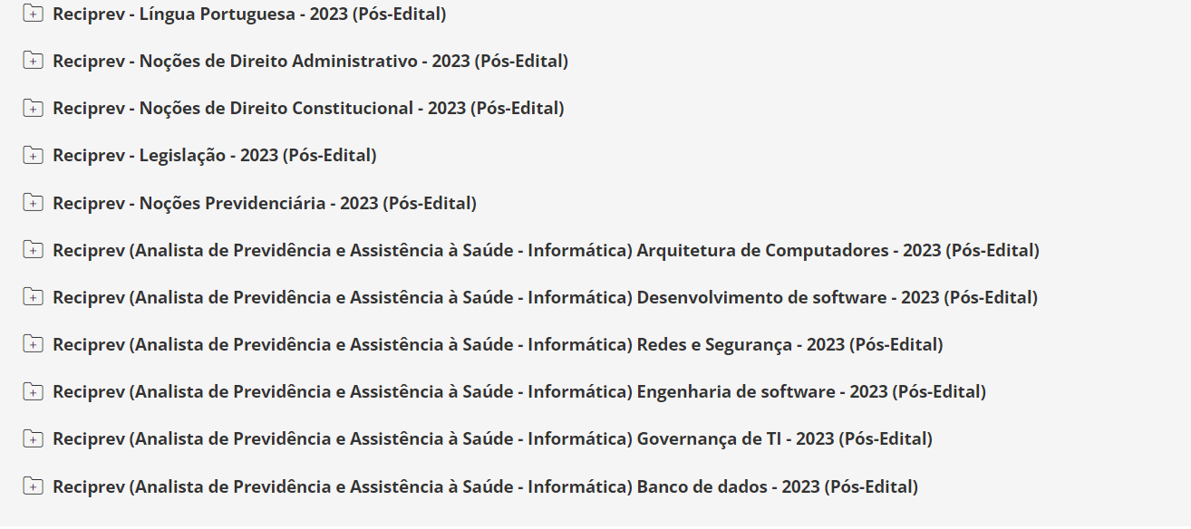 Reciprev (Analista de Previdência e Assistência à Saúde - Informática) Pacote - 2023 (Pós-Edital)