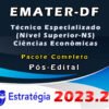 EMATER DF Tecnico Especializado Nivel Superior NS Ciencias Economicas Pacote 2023 Pos Edital