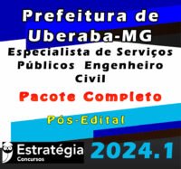Prefeitura de Uberaba MG Especialista de Servicos Publicos Engenheiro Civill 2024 curso