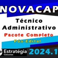 NOVACAP Tecnico Administrativo curso 2024 pos edital