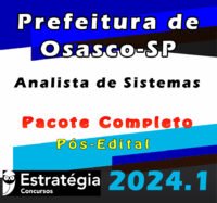 Prefeitura de Osasco SP Analista de Sistemas Pacote 2024 Pos Edital curso