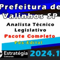 Prefeitura de Valinhos SP Analista Tecnico Legislativo curso 2024 ezstrategia