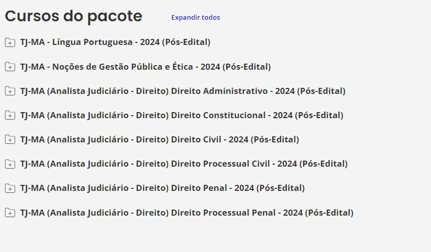 TJ-MA (Analista Judiciário - Direito) Pacote - 2024 (Pós-Edital)