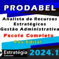 PRODABEL Analista de Recursos Estrategicos Gestao Administrativa Pacote 2024 curso