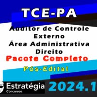 TCE PA Auditor de Controle Externo Area Administrativa Direito curso 2024