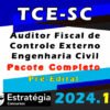 tce sc Auditor Fiscal de Controle Externo Engenharia Civil curso 2024