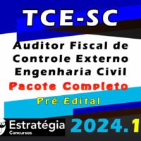 tce sc Auditor Fiscal de Controle Externo Engenharia Civil curso 2024