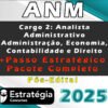 ANM Cargo 2 Analista Administrativo Administracao Economia Contabilidade e Direito curso 2024
