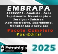 EMBRAPA 40002271 Analista Area Suprimento Manutencao e Servicos Subarea Administrativo Suprimento Manutencao e Servicos c