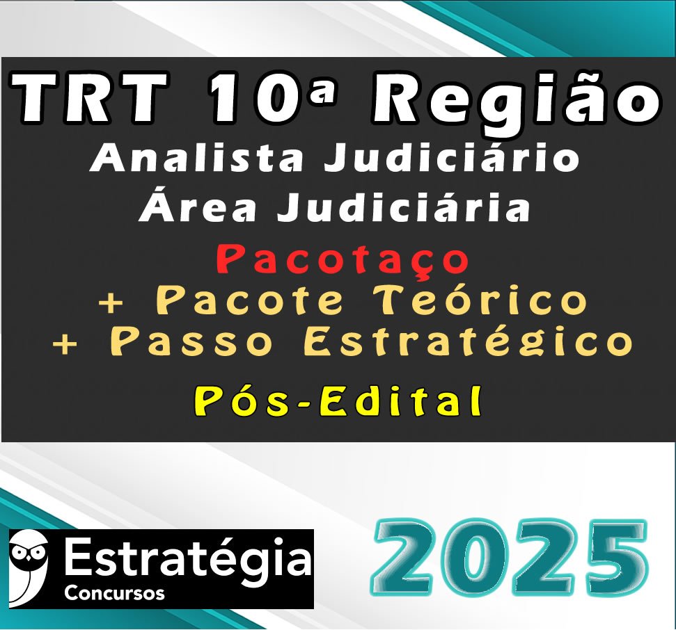 TRT 10a Regiao Analista Judiciario Area Judiciaria curso 2025