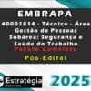 embrapa 40001814 Tecnico Area Gestao de Pessoas Subarea Seguranca e Saude do Trabalho