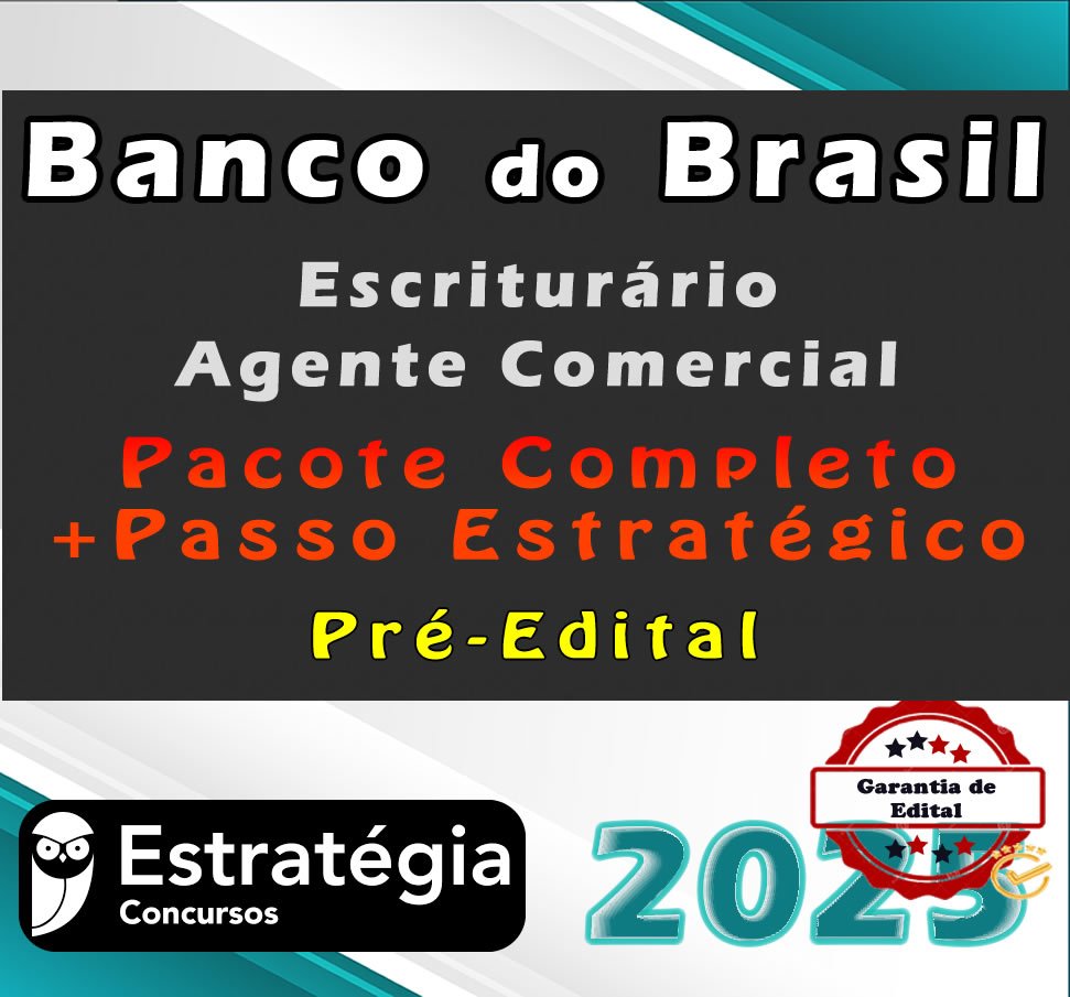 Banco do Brasil Escriturario Agente de comercial curso 2025 1
