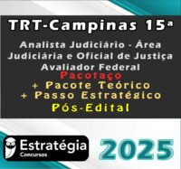 TRT Campinas 15a Regiao Analista Judiciario Area Judiciaria e Oficial de Justica Avaliador Federal curso 2025