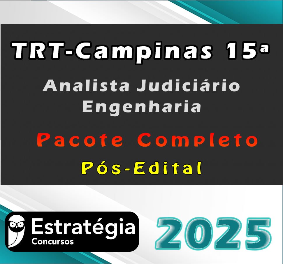 TRT Campinas 15a Regiao Analista Judiciario Engenharia curso 2025