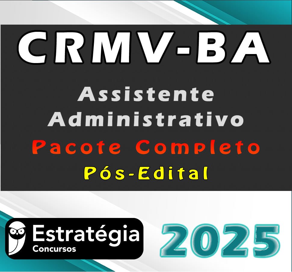 CRMV BA Assistente Administrativo Pacote 2025 Pos Edital curso