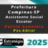 Prefeitura Campinas SP Assistente Social Escolar Pacote Teorico Estrategia 2025 Pos Edital 1