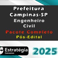 Prefeitura Campinas SP Engenheiro Civil Pacote Teorico Estrategia 2025 Pos Edital
