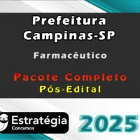 Prefeitura Campinas SP Farmaceutico Pacote Teorico Estrategia 2025 Pos Edita