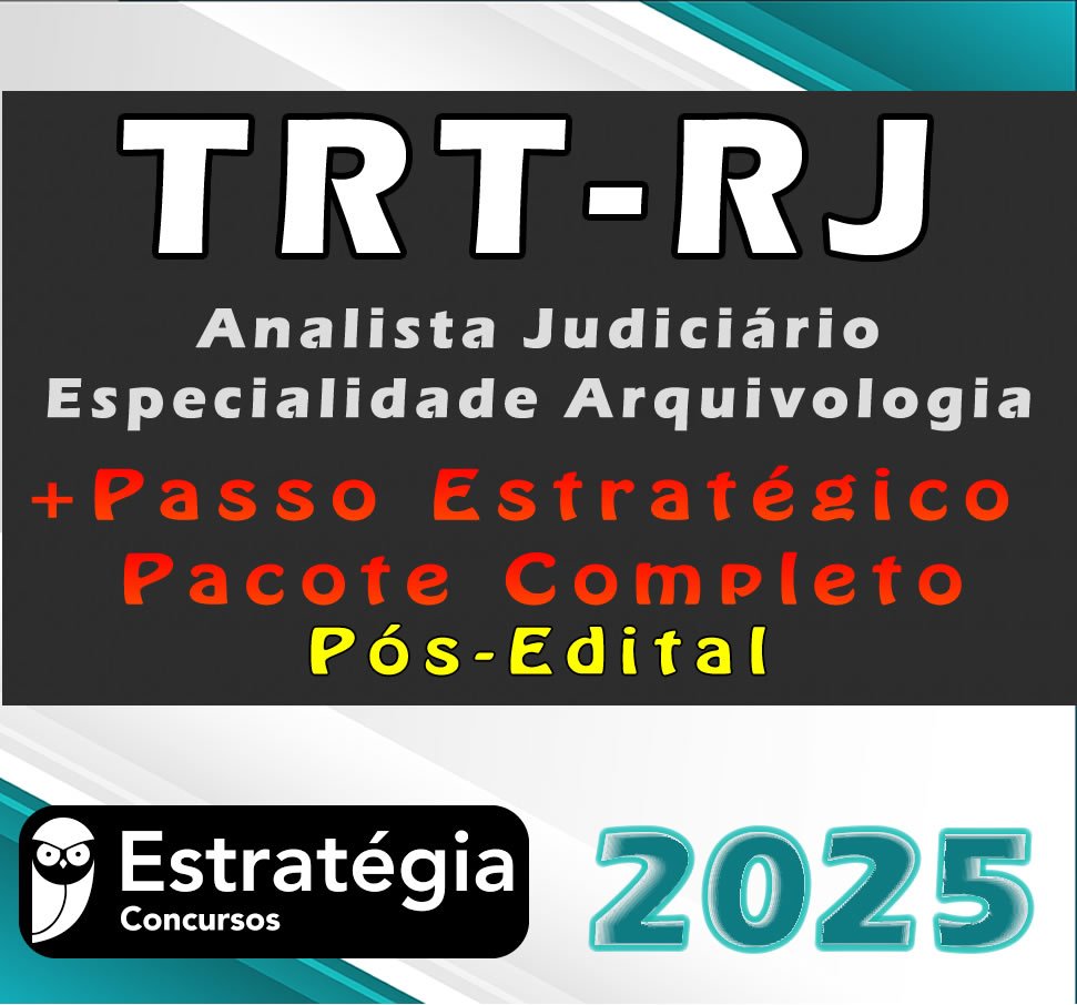TRT RJ Analista Judiciario Especialidade Arquivologia Pacotaco curso 2025