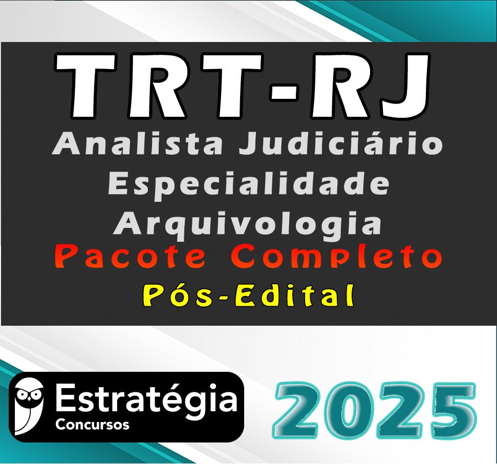 TRT RJ Analista Judiciario Especialidade Arquivologia curs o2025