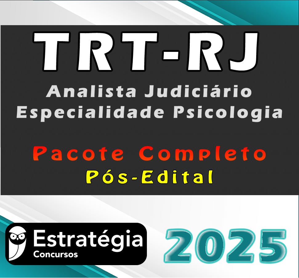 TRT RJ Analista Judiciario Especialidade Psicologia curso2025