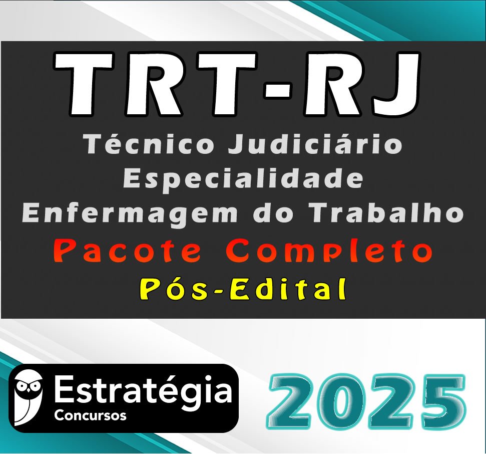 TRT RJ Tecnico Judiciario Especialidade Enfermagem do Trabalho curso2025 1