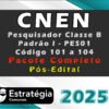 cnen Pesquisador Classe B Padrao I PES01 Codigo 101 a 104 curso 2025