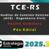 TCE RS Auditor de Controle Externo ACE Engenharia Civil Pacote 2025 Pos Edital