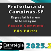 Prefeitura de Campinas SP Especialista em Informacao