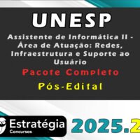 UNESP Assistente de Informatica II Area de Atuacao Redes Infraestrutura e Suporte ao Usuario