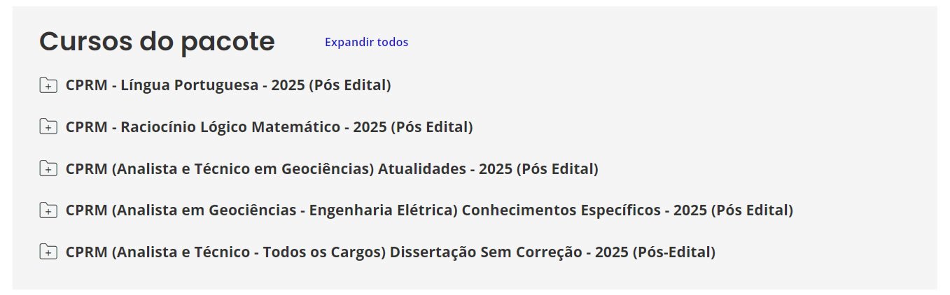 CPRM Analista em Geociências Engenharia Elétrica