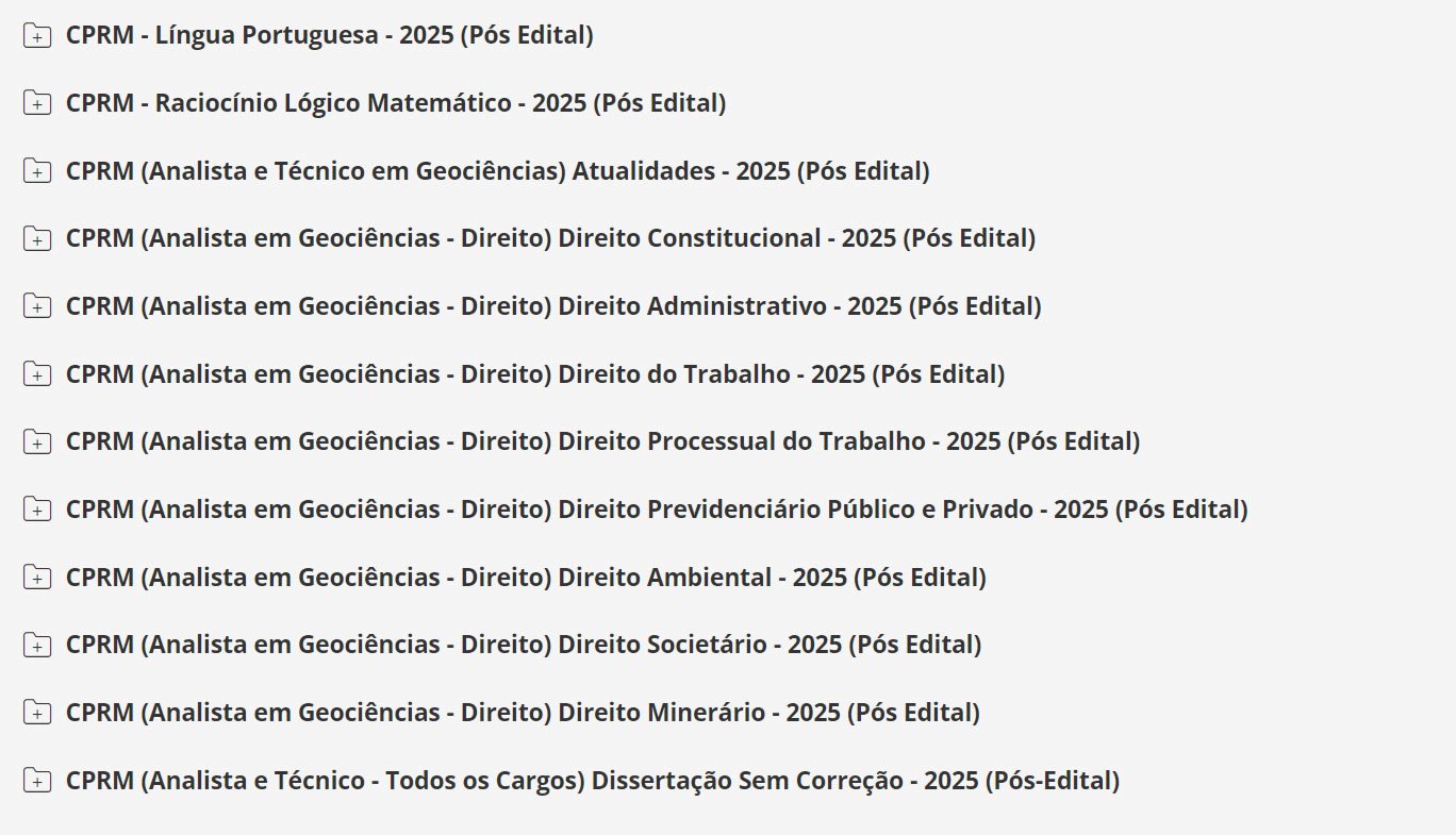 CPRM CPRM (Analista em Geociências Direito) Pós Edital Pacote Completo Estrategia 2025.2