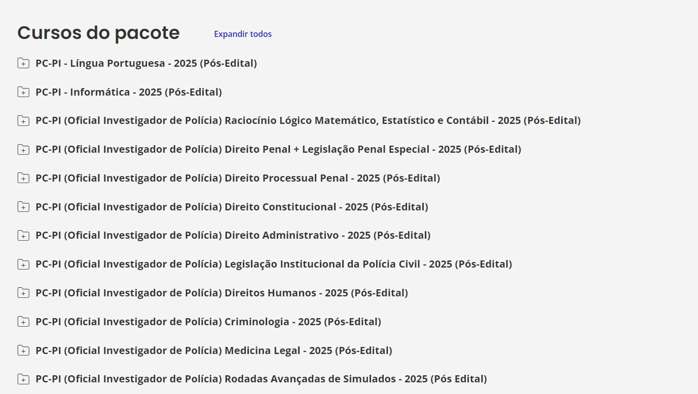 PC PI (Oficial Investigador de Polícia) Pacote Completo 2025